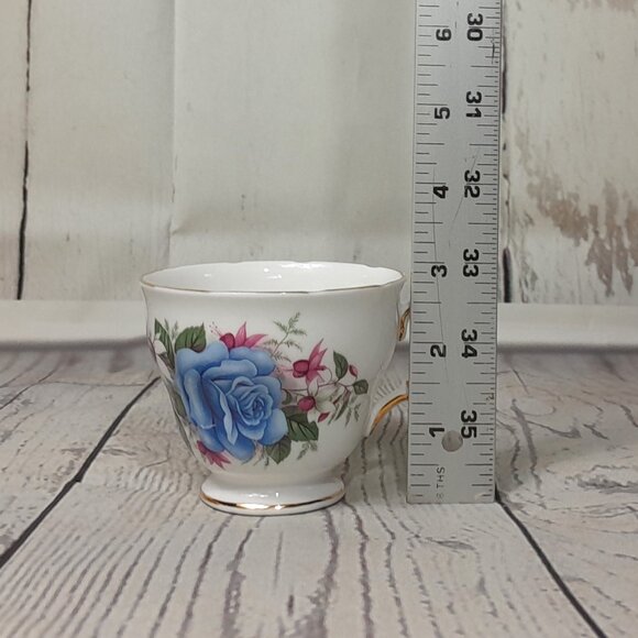 Royal Vale Bone China England Blue Rose Floral Tea Cup & Saucer Set 7871 - Picture 10 of 16